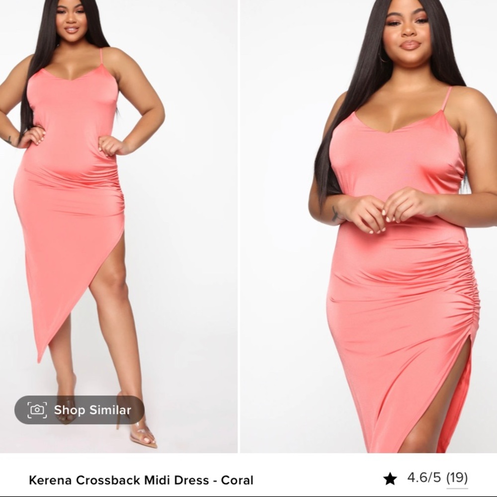 Fashion Nova - mere a Cross back Midi Dress: Coral
